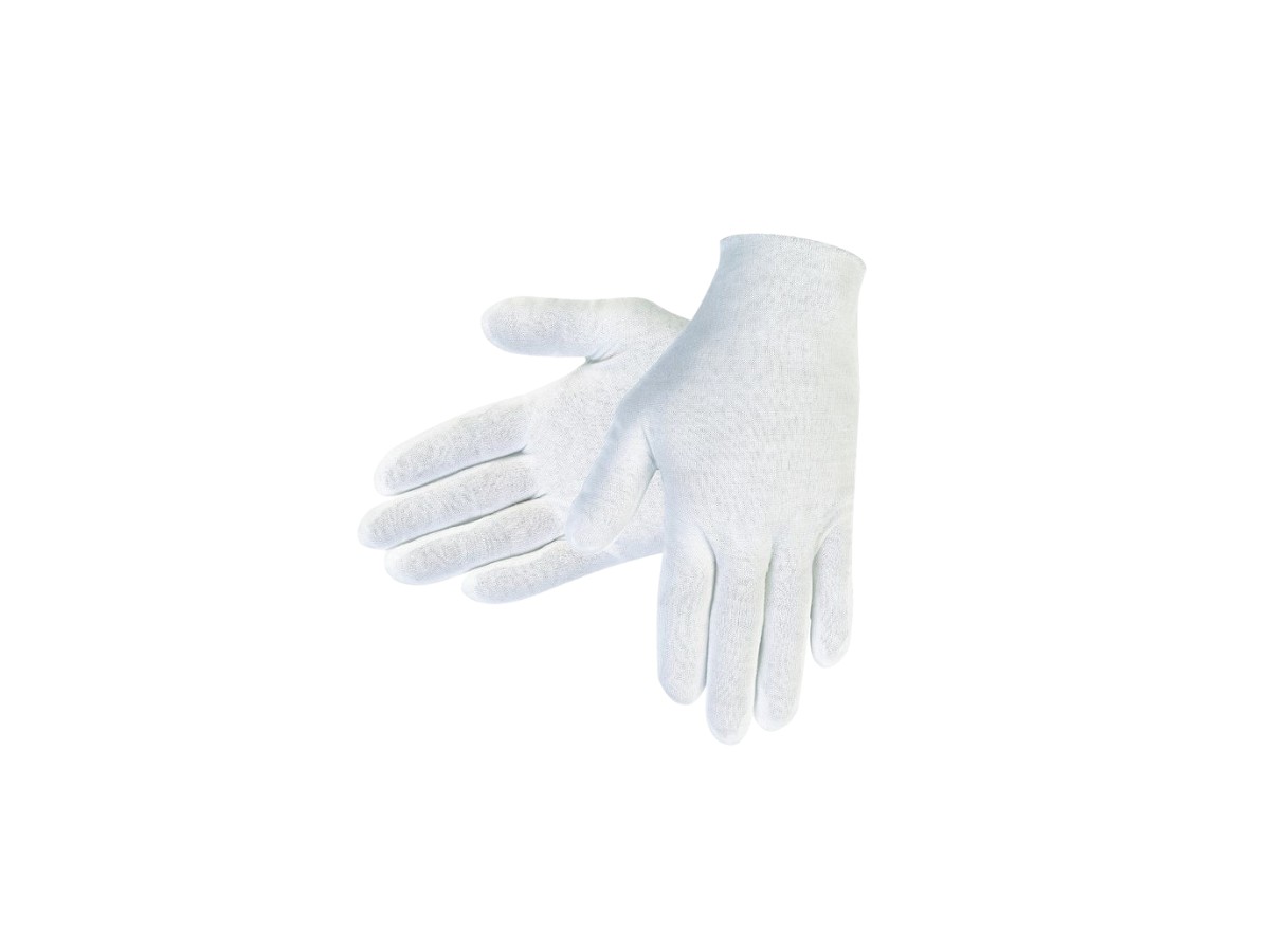 White Inspectors Gloves</br>Blended Polyester Cotton Lisle - Spill Control
